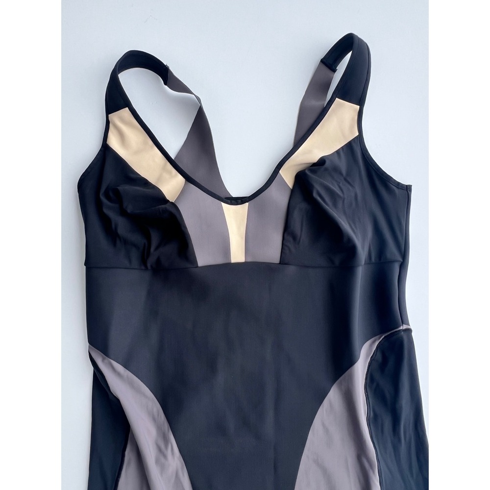 Cynthia Rowley Slim‎ Dress 38B Black Gray Colorblock Sleeveless Mini Shapewear - Picture 2 of 8